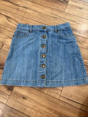 Women’s Blue Denim Button-Front Skirt